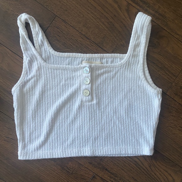 Madewell Ribbed Crop Tops tan XS white S - Picture 5 of 10